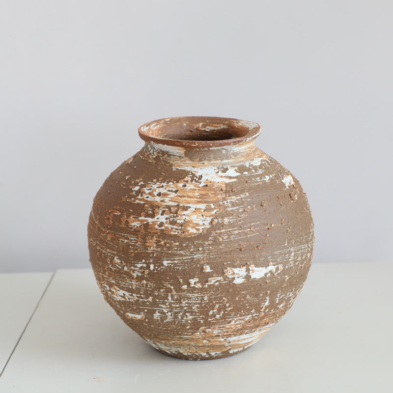 Danish-style ceramic vase ornaments living room decoration white wabi-sabi style stoneware vase creative homestay hydroponic flower vases