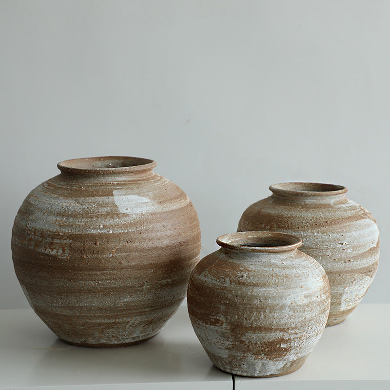 Danish-style ceramic vase ornaments living room decoration white wabi-sabi style stoneware vase creative homestay hydroponic flower vases