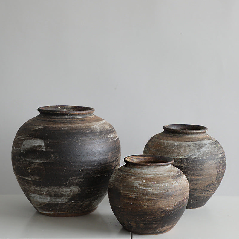 Danish-style ceramic vase ornaments living room decoration white wabi-sabi style stoneware vase creative homestay hydroponic flower vases