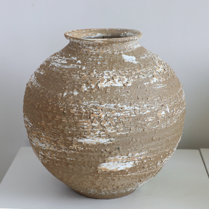 Danish-style ceramic vase ornaments living room decoration white wabi-sabi style stoneware vase creative homestay hydroponic flower vases