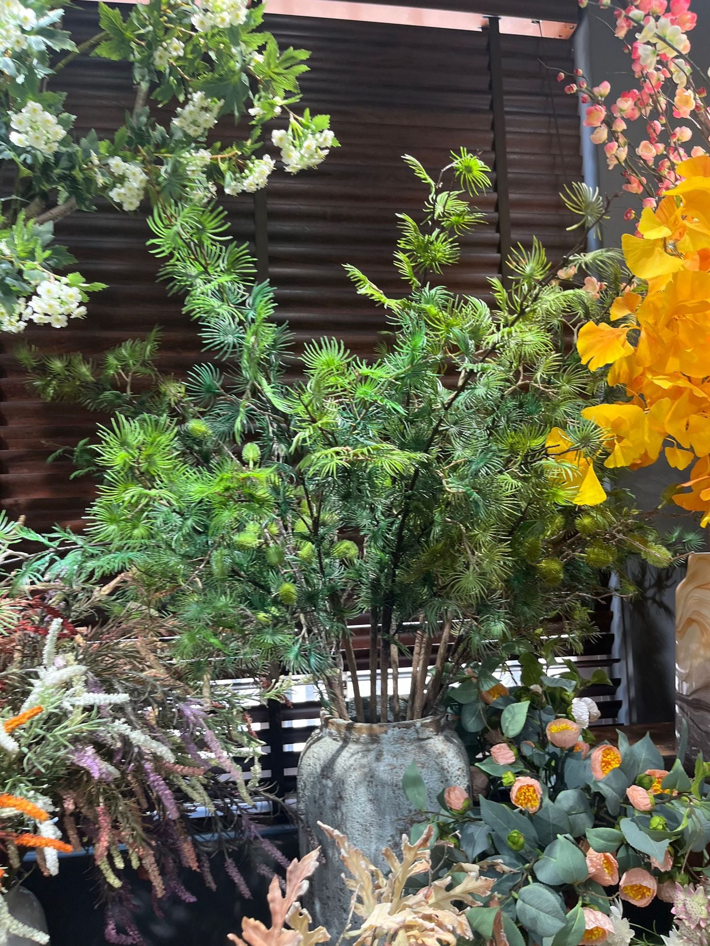 Artificial pine branches pseudolarix amabilis large artificial trees furnishings floral art decoration