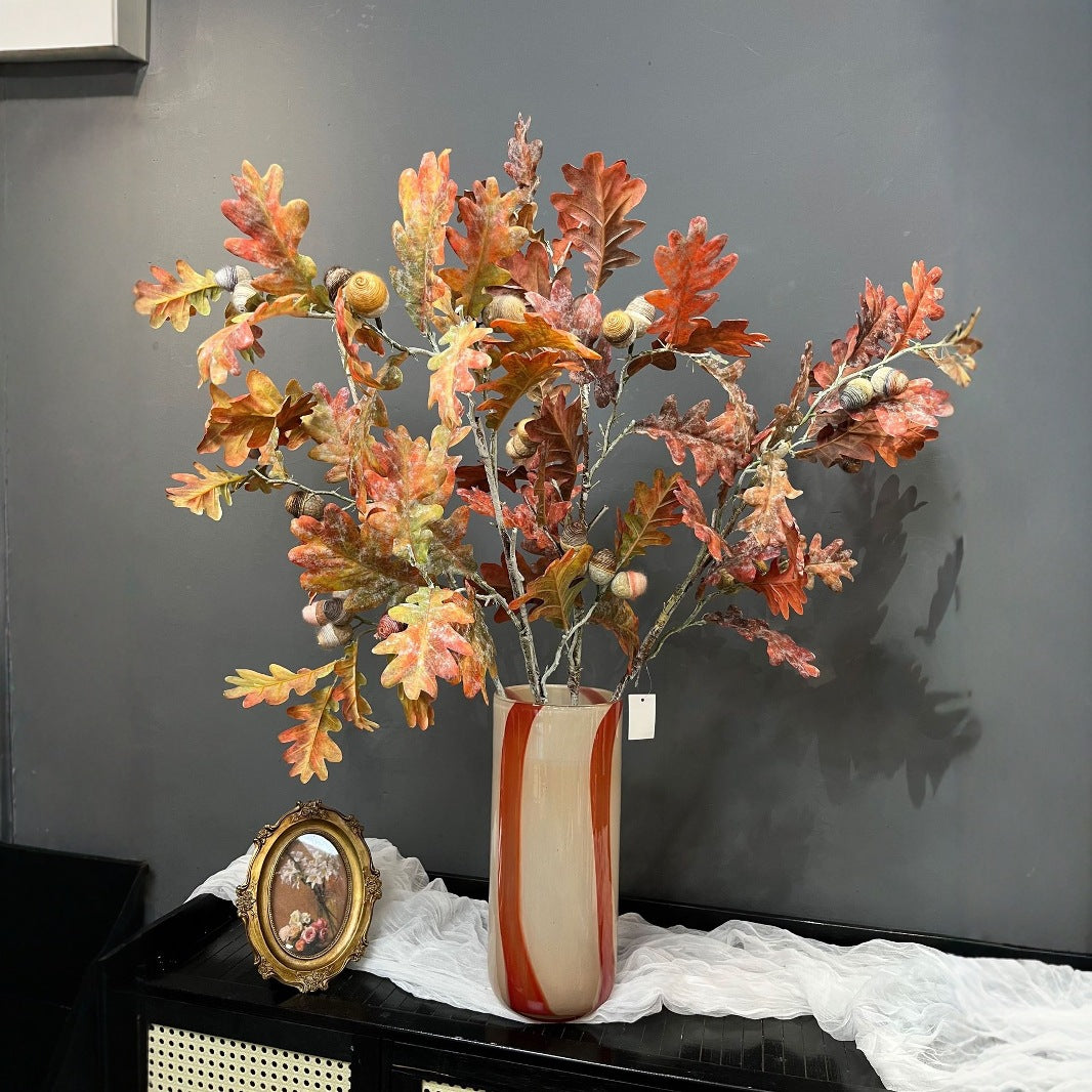 Artificial plants for home bedroom and living room decoration short triangular oak leaves office wedding settings