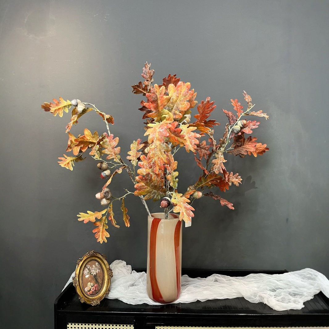 Artificial plants for home bedroom and living room decoration short triangular oak leaves office wedding settings