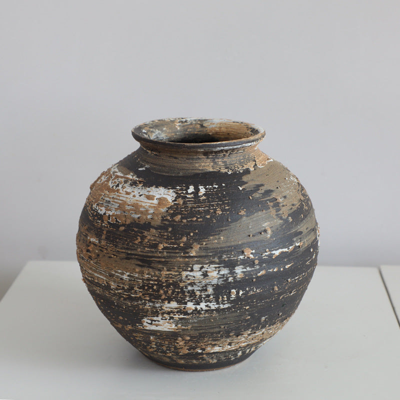 Danish-style ceramic vase ornaments living room decoration white wabi-sabi style stoneware vase creative homestay hydroponic flower vases