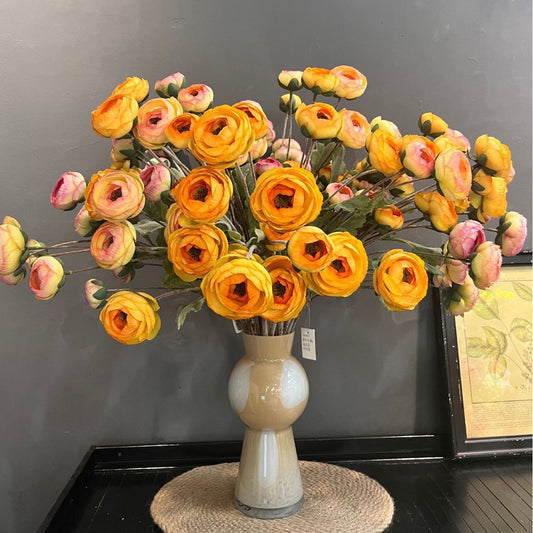 Ranunculus artificial flowers  wedding home photography props model room entrance hall and dining table decorative flower