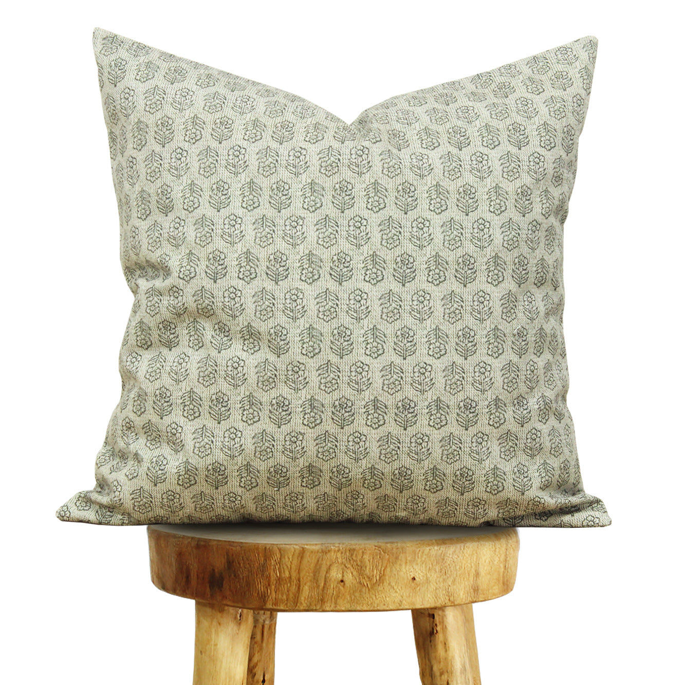 Neutral floral cushion cover Retro block printed pillowcases designer pillowcase