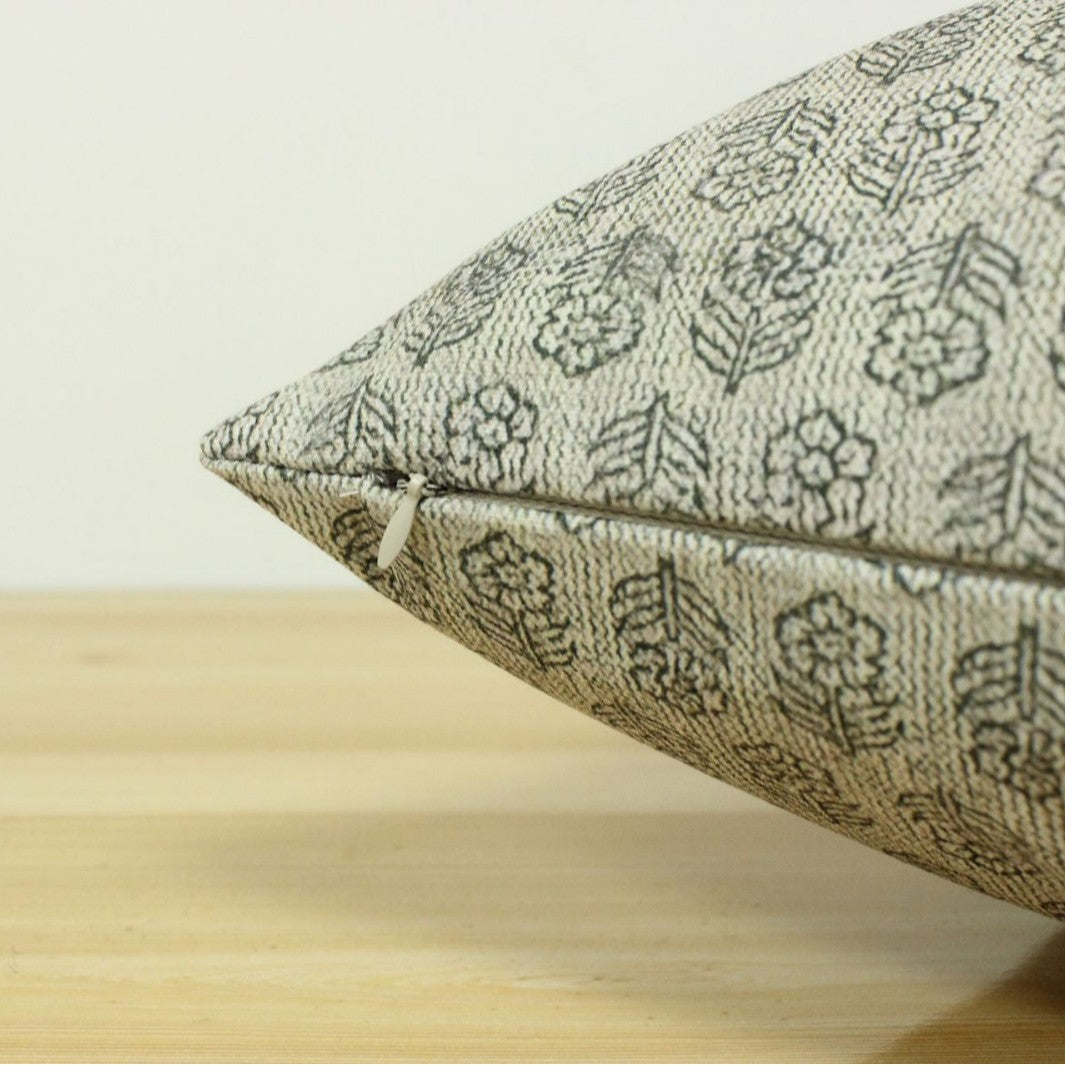 Neutral floral cushion cover Retro block printed pillowcases designer pillowcase