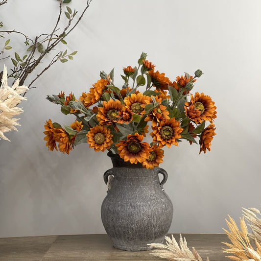 Sunflower artificial flowers flocked home furnishings flower art festival decorations silk flowers artificial flowers